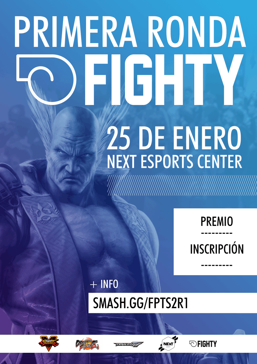 Fighty_es's tweet photo. 🔥¡Comenzamos 2020 a lo grande con nuevos torneos! 🔥
➡ El próximo 25 enero en @nextEsports_ES torneo de:
- Tekken 7
- Dragon Ball FighterZ
- Street Fighter V
Tenéis toda la información aquí:
https://t.co/pdgHvqegdj
#FGC_ESP #MLG_FGC https://t.co/NZ3SOJAkKH