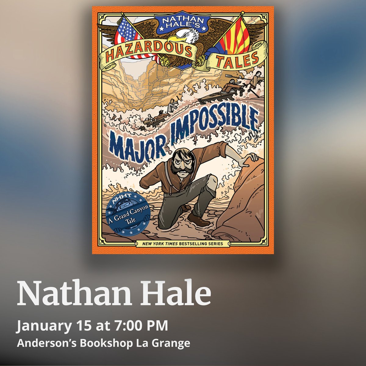 AndersonsBkshp's tweet photo. @MrNathanHale Nathan Hale's brilliant #HazardousTales graphic novel series brings history to life and they are wildly popular among kids (and parents)! He's back with #MajorImpossible and this is your chance to meet him in person! https://t.co/Ey2vjbpKq3 https://t.co/DI02foujNh