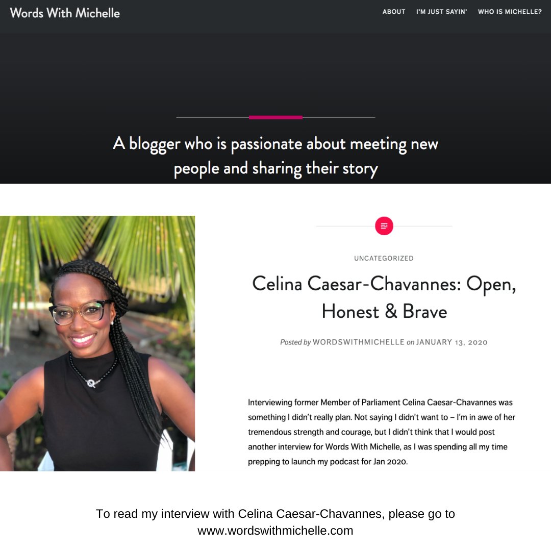 wordswmichelle's tweet photo. *New post on #wordswithmichelle* I chat with @iamcelinacc on everything from politics, to being named one of @Chatelaine magazine's #Womenoftheyear https://t.co/H2Ho7C5BGR #torontowriter #celinacaesarchavannes https://t.co/7yerIZFEa4