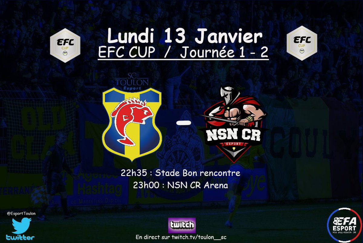 EsportToulon's tweet photo. 🇸🇪 Retrouvez-nous dès ce soir, pour la reprise de la compétition, contre l'excellente équipe de @NSN_eSport en #EFC20 nous rentrons dans le vif du sujet dès ce soir, motivés comme jamais !!! 🇸🇪
@eSportFA @NSN_eSport
@eSportFA_FR
@Rbou60 @Shiryu_23 https://t.co/Qhph0KqEdm