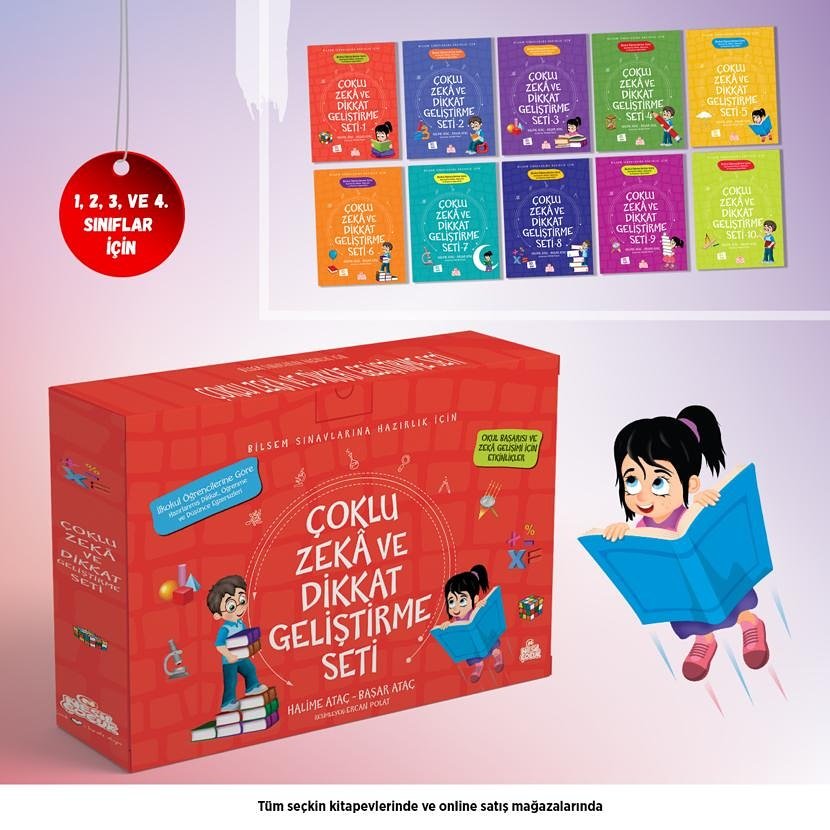 Yine yeniden sizlerle... Bilsem telaşı yaşayan eğitimciler ve evebeynlerin vazgeçemeyeceği bir set... Tam 10 kitaplık bu setleri Eğitimci Halime Ataç ve Barış Ataç hazırladı.