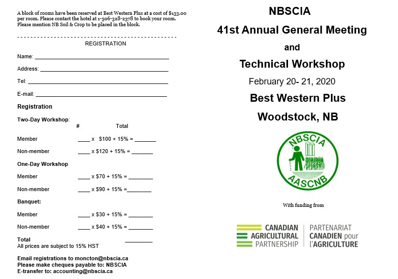 Check out the agenda for the 41st NBSCIA Annual General Meeting. To be held in Woodstock February 20-21. Send your registration forms to moncton@nbscia.ca! And take advantage of the special room rate till January 23ed!
