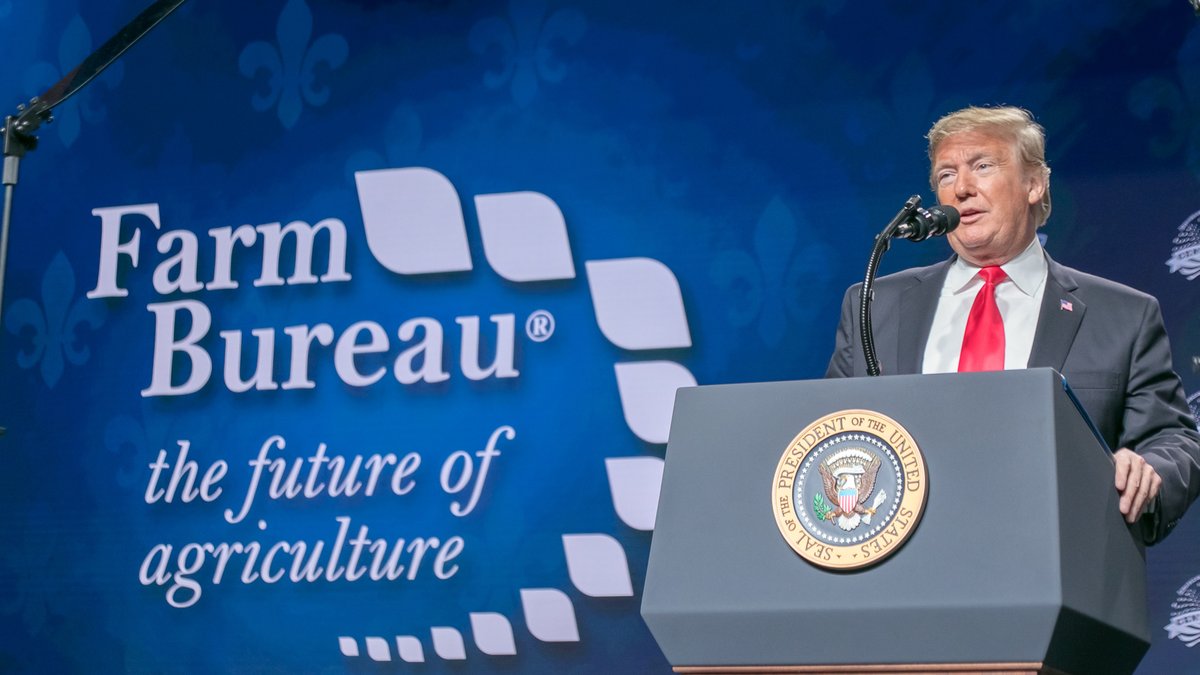 President <a href="/realDonaldTrump/">Donald J. Trump</a>, for the third year in a row, will address farm &amp; ranch families at the American Farm Bureau Federation’s 101st Annual Convention. The address is scheduled for January 19th in Austin, Texas. bit.ly/2RcNq0Z