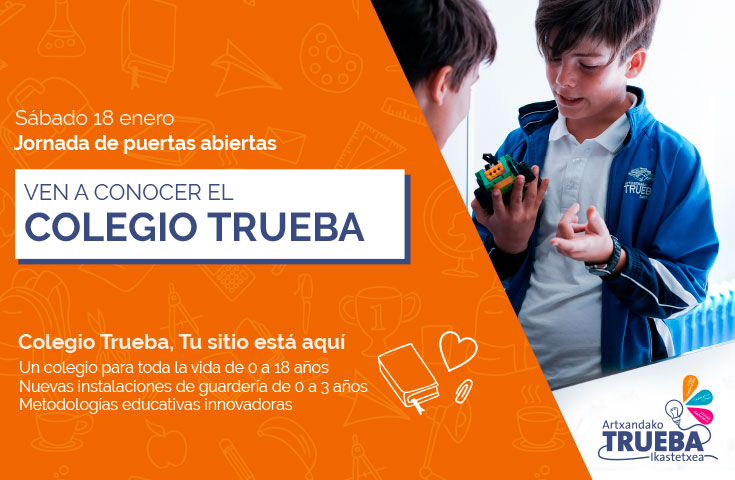 truebaikastetxe's tweet image. Ven a conocer nuestro colegio #TruebaIkastetxea el próximo 18 de enero. colegiotrueba.net/ven-a-conocer-…