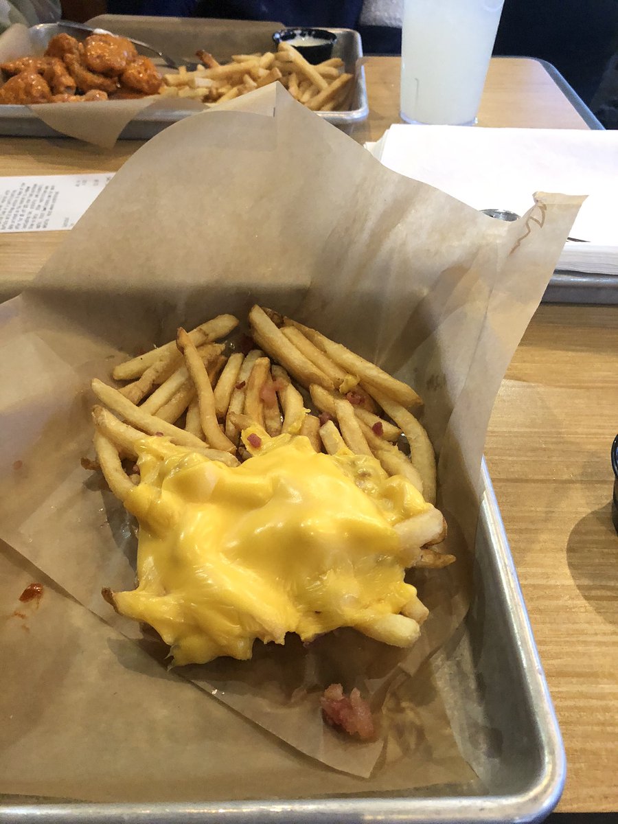 JadeConley's tweet photo. Got loaded fries at @BWWings ....what in the school lunch hell is this? #cheesesquare https://t.co/443JflGVXO