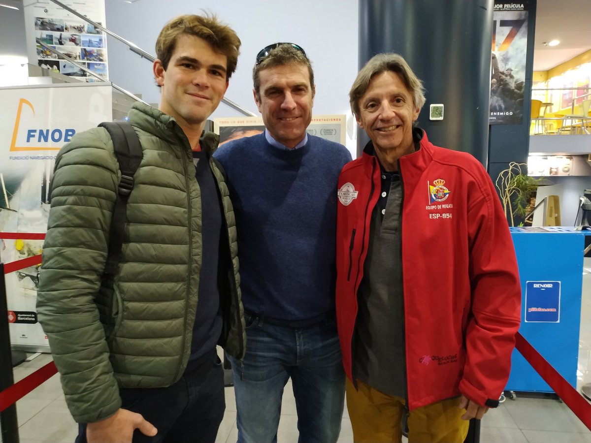 ¡Foto de familia de ministas! Con Luigi Dubini, Miguel Rondón y Rafa Fortes, participantes de la última edición de la <a href="/MiniTransat2019/">Mini-Transat La Boulangère</a>