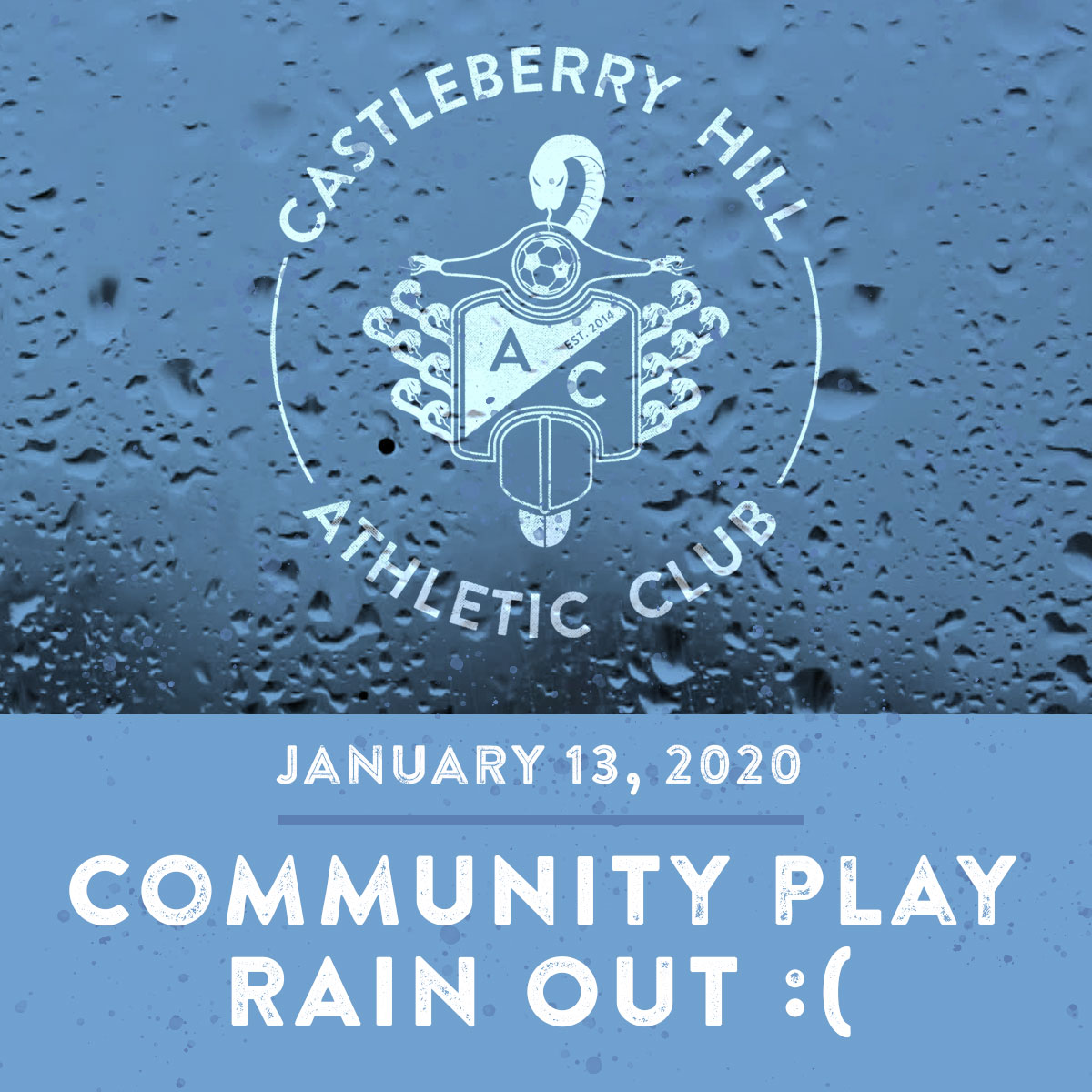 Chacsters! Because of rain, we will not be able to host Community Play this evening at the Home Depot Backyard. Instead, if you're still looking for something to do? Join us at Bottle Rocket for the College Football Championship.