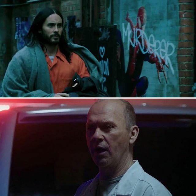ChrisBarraca's tweet photo. Morbius trailer dropped and I have questions. That's Keaton's Vulture from Homecoming but that's also Toby Maguire's Spiderman in the background tagged as a murderer like Tom Hollands Peter Parker. WTF is going on here?
.
.
.
.
.
.
.

#marvel #spiderman … https://t.co/8xI8Kurped https://t.co/oig0S3hdRe