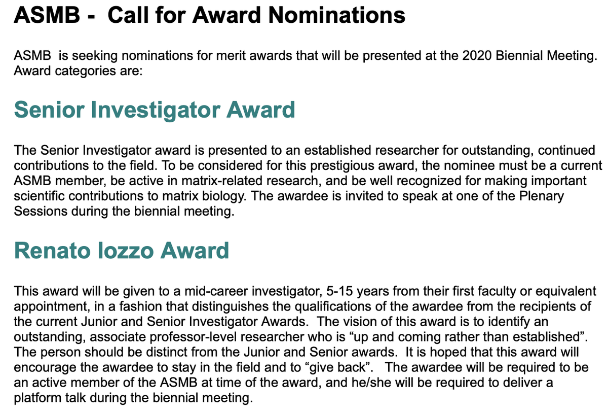 amsocmatbio's tweet photo. #ASMB2020 Merit Award Nominations are now OPEN! Do you know someone deserving #recognition? Or perhaps YOU're that someone who deserves a pat on the back for the amazing #matrix science you've been doing? Send your nominations to us!
For more details see https://t.co/in4Q3ttmzd https://t.co/G2LkfhmCDu