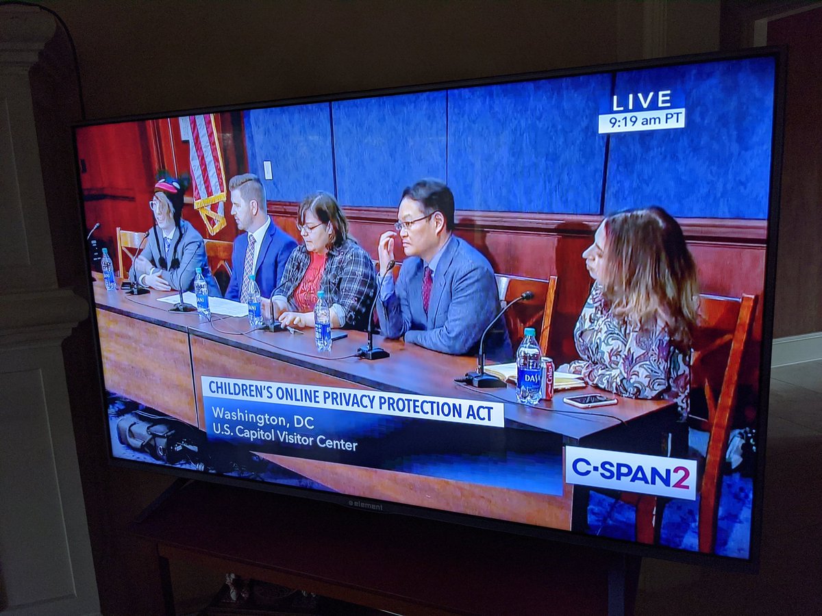 Urgo's tweet photo. Big thank you to @jhousevlogs, @KreekCraft, @NerdECrafter and Harry from Mother Goose Club for standing up for family YouTubers in DC today. Crazy I'm watching people I know live on TV! #COPPA https://t.co/GGi9bCqGsO