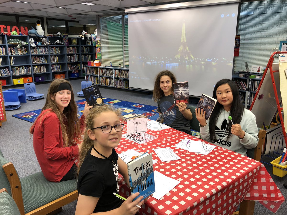 Mrs_K_Scrib's tweet photo. Historical fiction book tasting in fifth grade! Many students walked away with books they never would have chosen before today! #booktasting #engagement https://t.co/9HdjzHaMRi