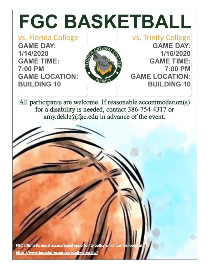 FGCSAO's tweet photo. Like basketball and want to support your fellow timberwolves ? Join us tomorrow in the Howard center at 7 pm as the wolves take on Florida college !🏀⛹🏽‍♂️ https://t.co/SV6QdxbPqK