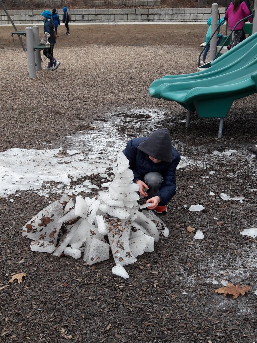 NS_Grade4's tweet photo. No snow?sNOw problem! Ice sculpture fun! #icesculptures
#playground https://t.co/kWqD2DG4ch