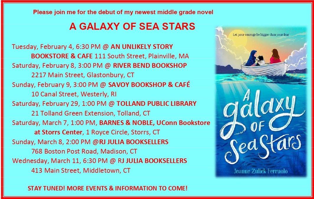 Jeanne Zulick Ferruolo (@jzulferr) on Twitter photo As a proud #UConnHusky, I'm excited to add <a href="/UConnBNC/">Barnes & Noble UConn</a> (Sat. 3/7) to the GALAXY OF SEA STARS debut tour. Hoping to see fellow Huskies as well as friends from my alma mater across the street @EOSmithHS! Check out the updated schedule here: As a proud #UConnHusky, I'm excited to add <a href="/UConnBNC/">Barnes & Noble UConn</a> (Sat. 3/7) to the GALAXY OF SEA STARS debut tour. Hoping to see fellow Huskies as well as friends from my alma mater across the street @EOSmithHS! Check out the updated schedule here: