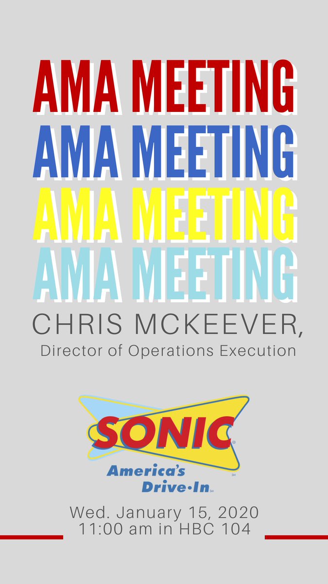 Welcome back! This week’s AMA speaker brought to you by Sonic Corp.
See you on Wednesday!