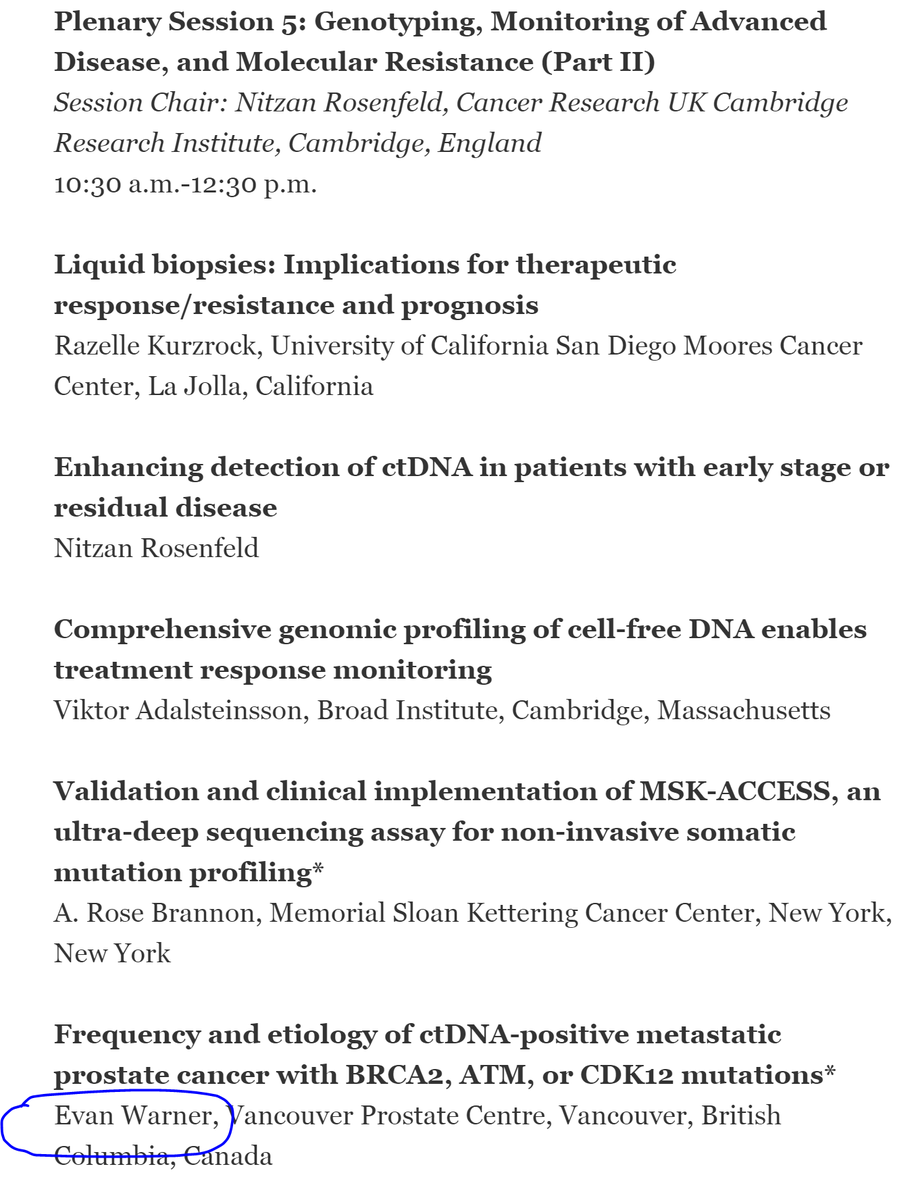 Alex Wyatt (@researchwyatt) on Twitter photo Look out for 3 of my PhD students presenting posters at AACR Liquid Biopsy conf this week #AACRLB20. Congrats to Evan Warner for his invited talk on DNA repair gene alterations in prostate cancer ctDNA! <a href="/ewarner_ubc/">Evan Warner</a> @JackVWBacon @cherberts1 Look out for 3 of my PhD students presenting posters at AACR Liquid Biopsy conf this week #AACRLB20. Congrats to Evan Warner for his invited talk on DNA repair gene alterations in prostate cancer ctDNA! <a href="/ewarner_ubc/">Evan Warner</a> @JackVWBacon @cherberts1
