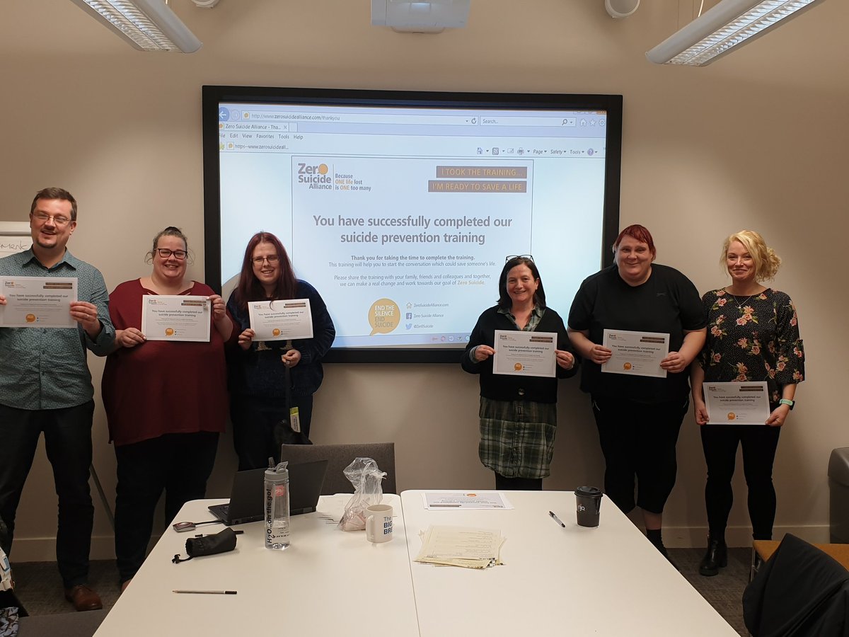 MrBell1985's tweet photo. Well done to all who completed Zero Suicide Alliance Training today at @LifeRooms_MC #Southport - You too can complete the training at https://t.co/P3six5YSpI
@Zer0Suicide #SaveALife #TakeTheTraining https://t.co/cNflu9BJ0X