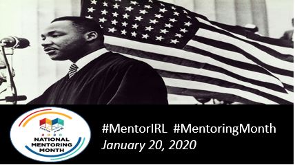 Serve your community on MLK Day of Service, January 20, 2020, by looking for a mentoring opportunity in your area. #nationalmentoringmonth #mentoringworks