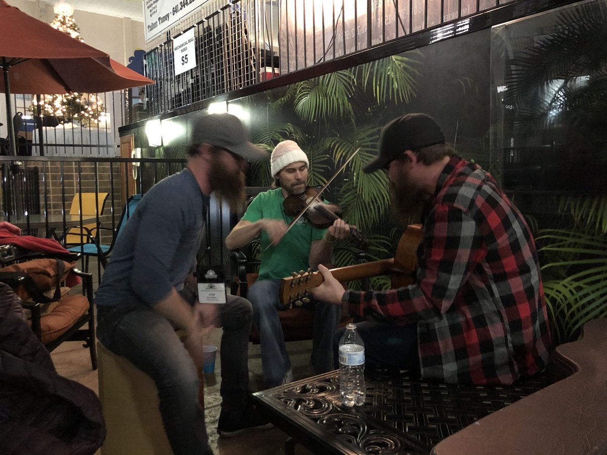 Here's a candid photo of us having a little jam session while at the Association of Iowa Fairs Convention last month! #BrothersWalker