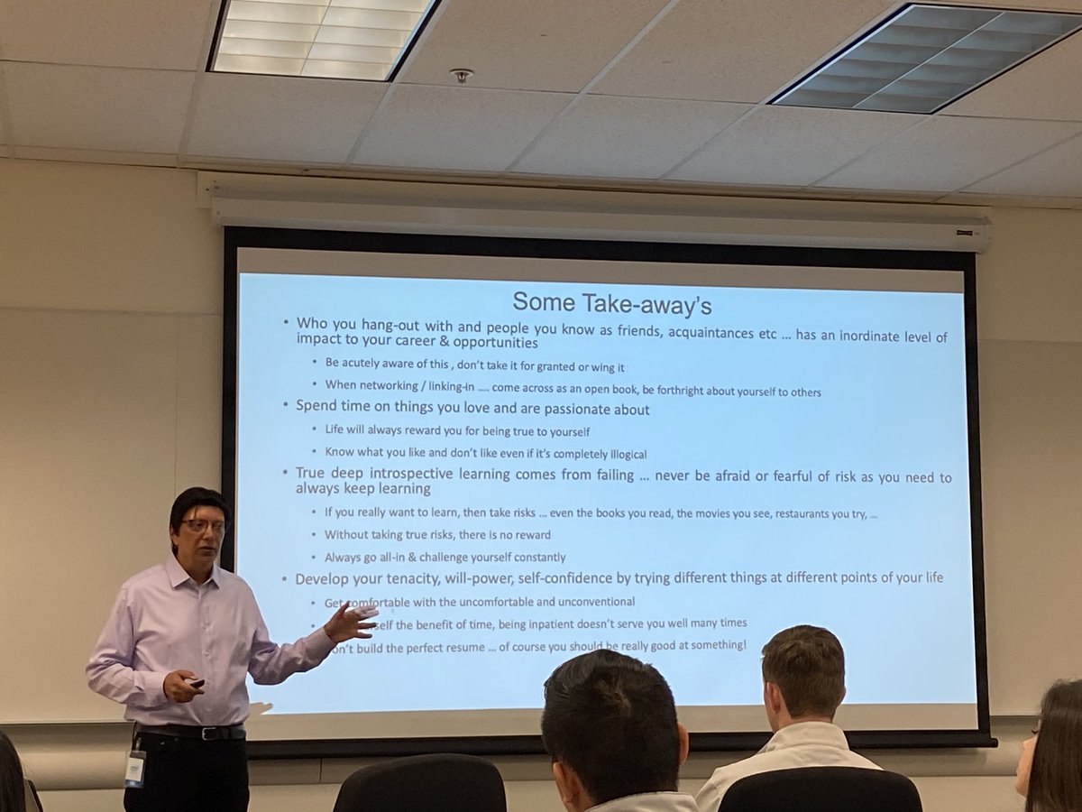 LanduytCenter's tweet photo. Day#1 of Silicon Valley Entrepreneurship Workshop. Illinois alum and founder of Cura Technologies, Samir Mitra, talking about the challenges of being an entrepreneur! Thank you @intel for hosting us! #TECSV #InnovatewithTEC https://t.co/KS7vqFUQ3b