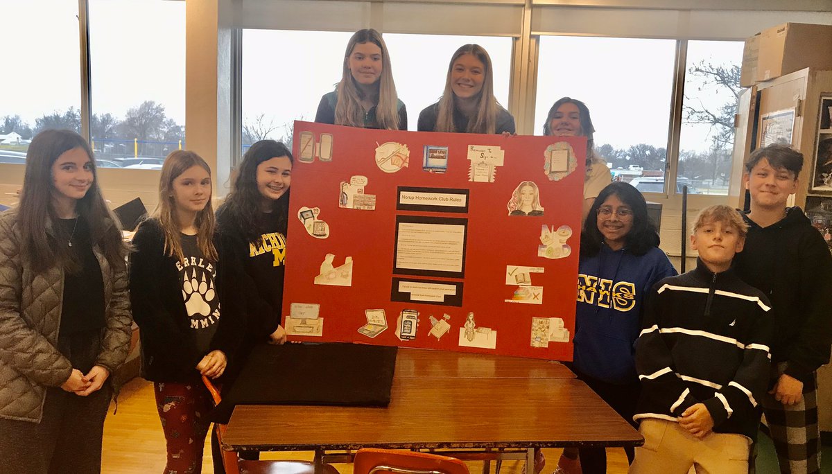 NorupArt's tweet photo. Advanced Artists helped @NorupPrincipal by designing a poster for sporting events and another for Homework Club! Thank you Mister Yowchuang for thinking of us 😊. #berkleydifference https://t.co/HyJL49N0I3