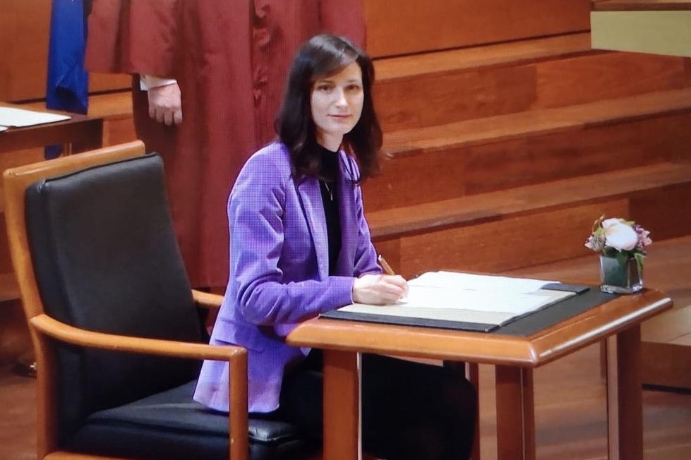 GabrielMariya's tweet photo. Solemn moment of oath before @EUCourtPress in Luxembourg today: honoured and humbled to serve as @EU_Commission Commissioner for #Innovation #Research #Culture #Education #Youth #Sport. #vdLCommission https://t.co/Z1aKbCcy27