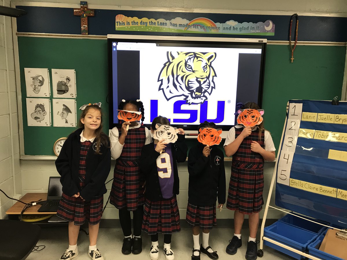 Early Primary is ready to cheer on LSU tonight! #GeauxTigers #sttheresenola #STAPhoenix