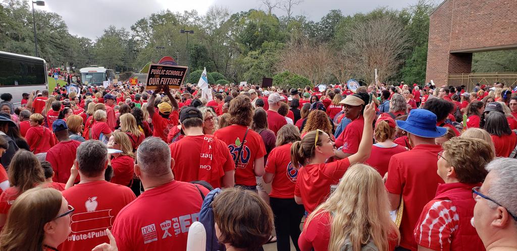 It begins. Our students, and all our colleagues, deserve better. We can do better. We are fighting for better. #FundOurFutureFL #RallyinTally #RedForEd #WhyWeRally