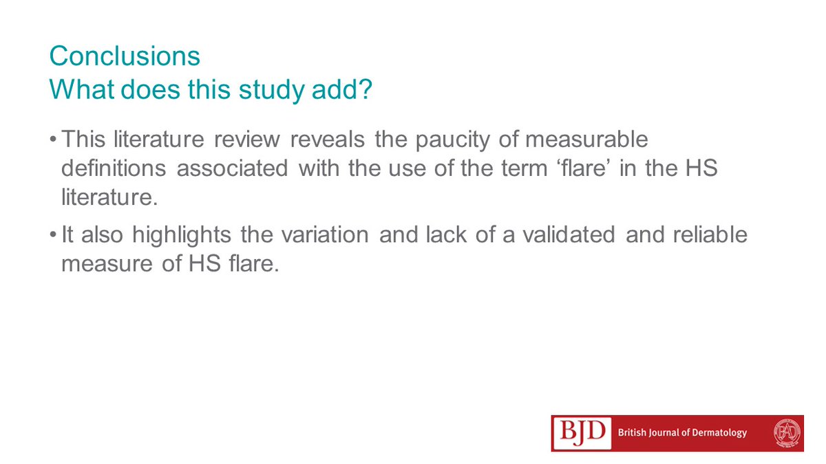 BrJDermatol's tweet photo. Have you seen the #JournalClubSlides by J S Kerby et al. about the need for developing a consensus for the definition of #flare in #HidradenitisSuppurativa? Check them out in the supplementary material of this article: https://t.co/NztrqVJSRZ https://t.co/m9BlrZEeID