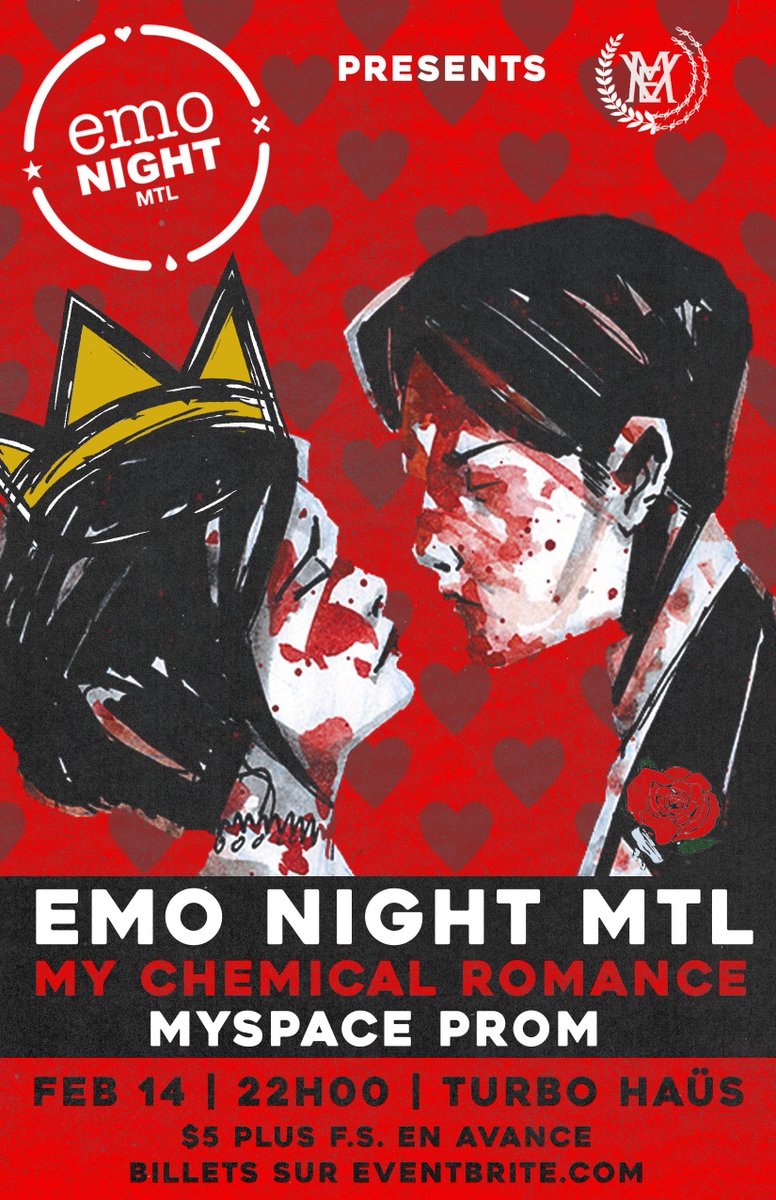 emonightmTL's tweet image. Our next Emo Night is on February 14th at Turbo Haus! Don't miss out and get tickets: bit.ly/2Rd3nnV