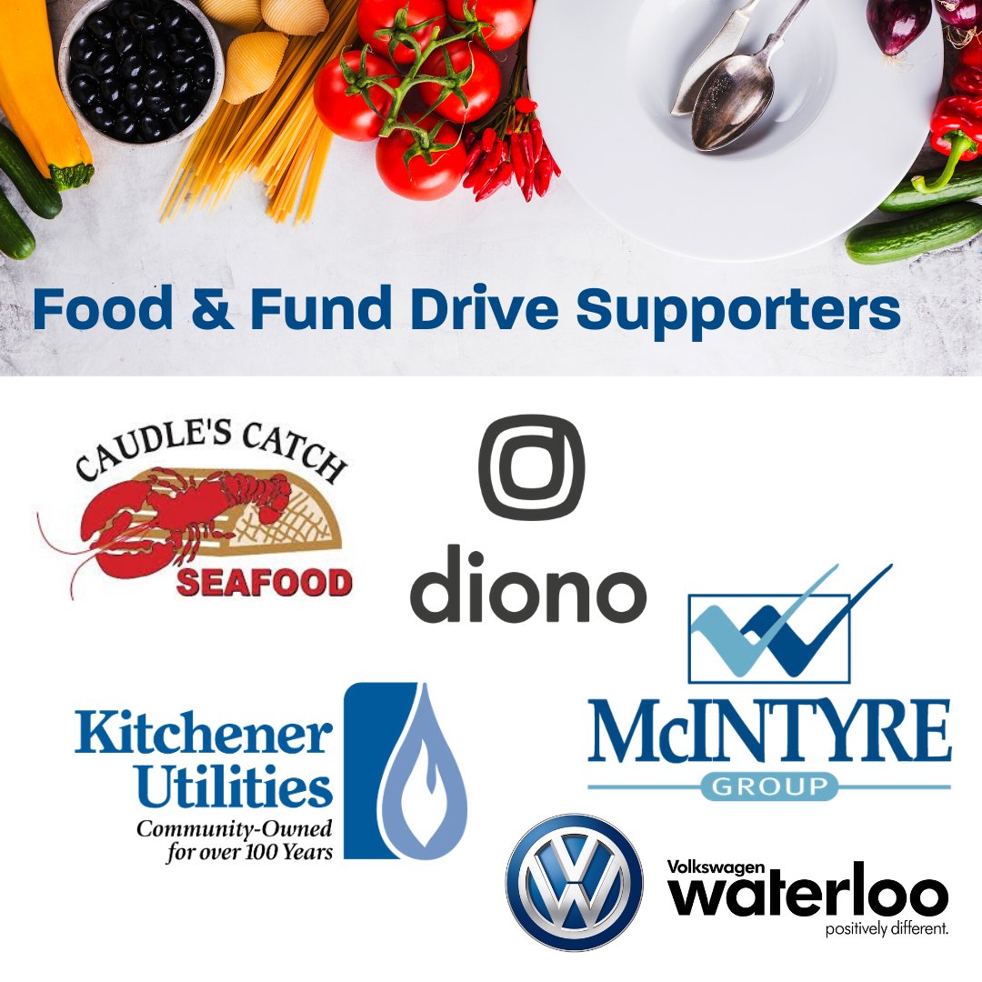 FoodBankWatReg's tweet photo. We're taking a look back at 2019 as we prepare to dive into 2020. We're thinking about how fortunate we are to have great partnerships with businesses like @CaudlesCatch Kitchener Utilities, @diono @VWwaterloo and @McIntyreGroup our Food &amp; Fund Drive supporters. #FeedWR https://t.co/c66IxtAwKt