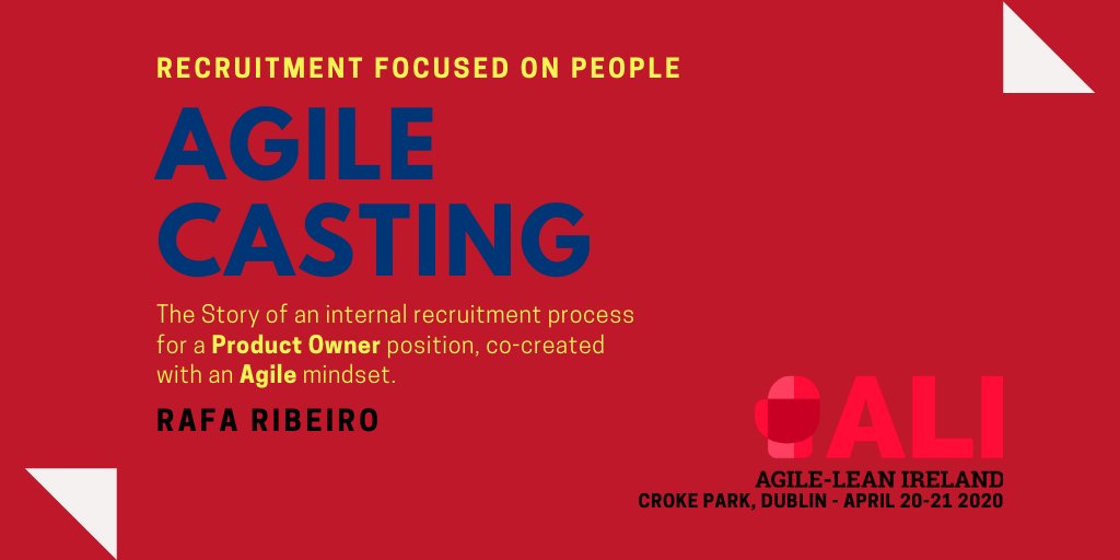 rafadasilvarib's tweet photo. Will be in Dublin's @agileleanirl 2020 talking about how a recruitment process can be co-created, fun, innovative and live by the #agile mindset! See you there ;)

#designthinking #coaching #agile #productowner #lean #experiments  #agileprinciples  #leadership #recruitment #hr https://t.co/Z4wLdUwUfw