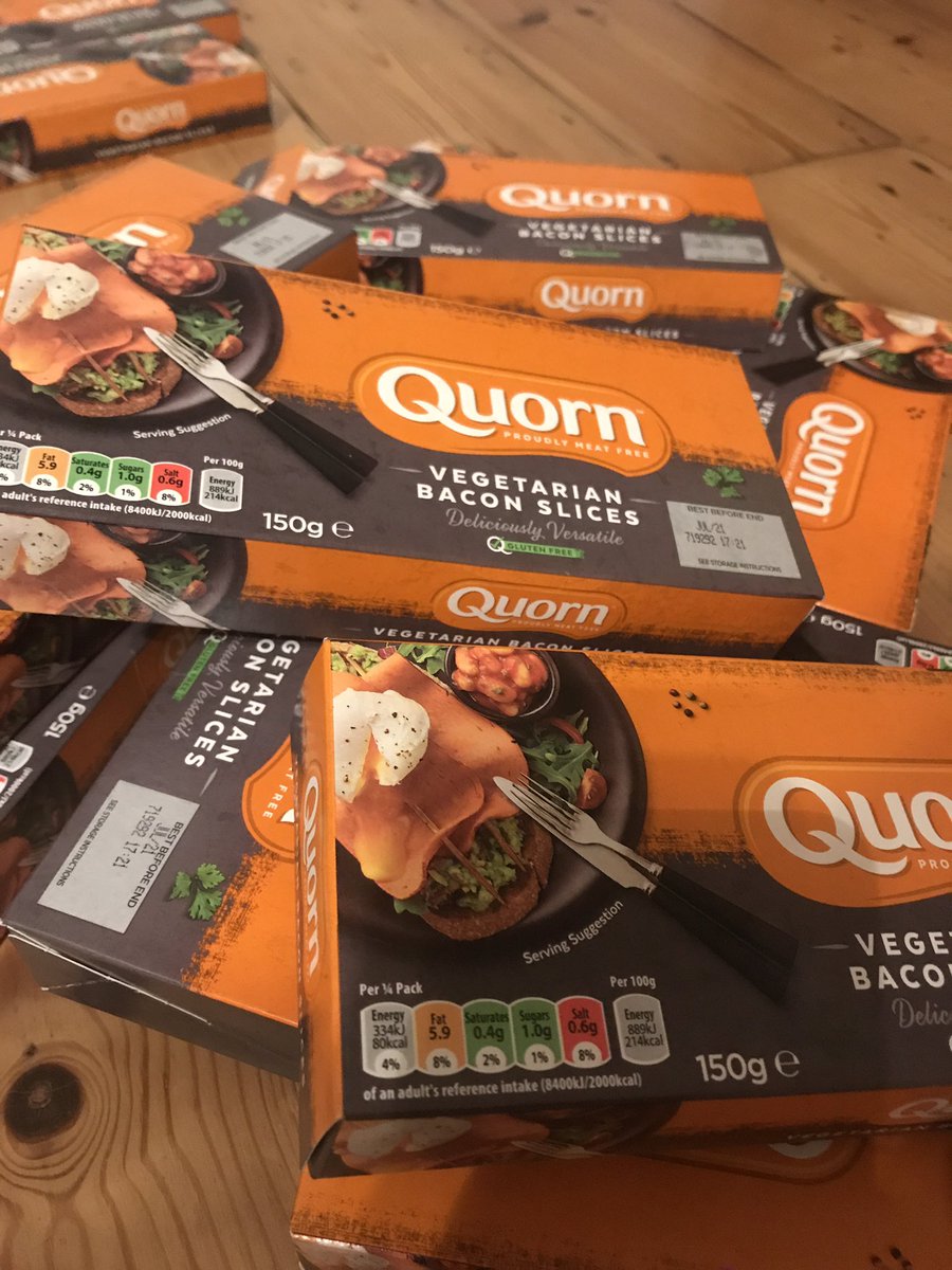ladylauraprice's tweet photo. No earth shattering insights on Labour leadership yet, but I have just taken delivery of 20 packs of @QuornFoods bacon from @Ocado after @sainsburys discontinued it #veggieproblems https://t.co/cqQwAv2XoR
