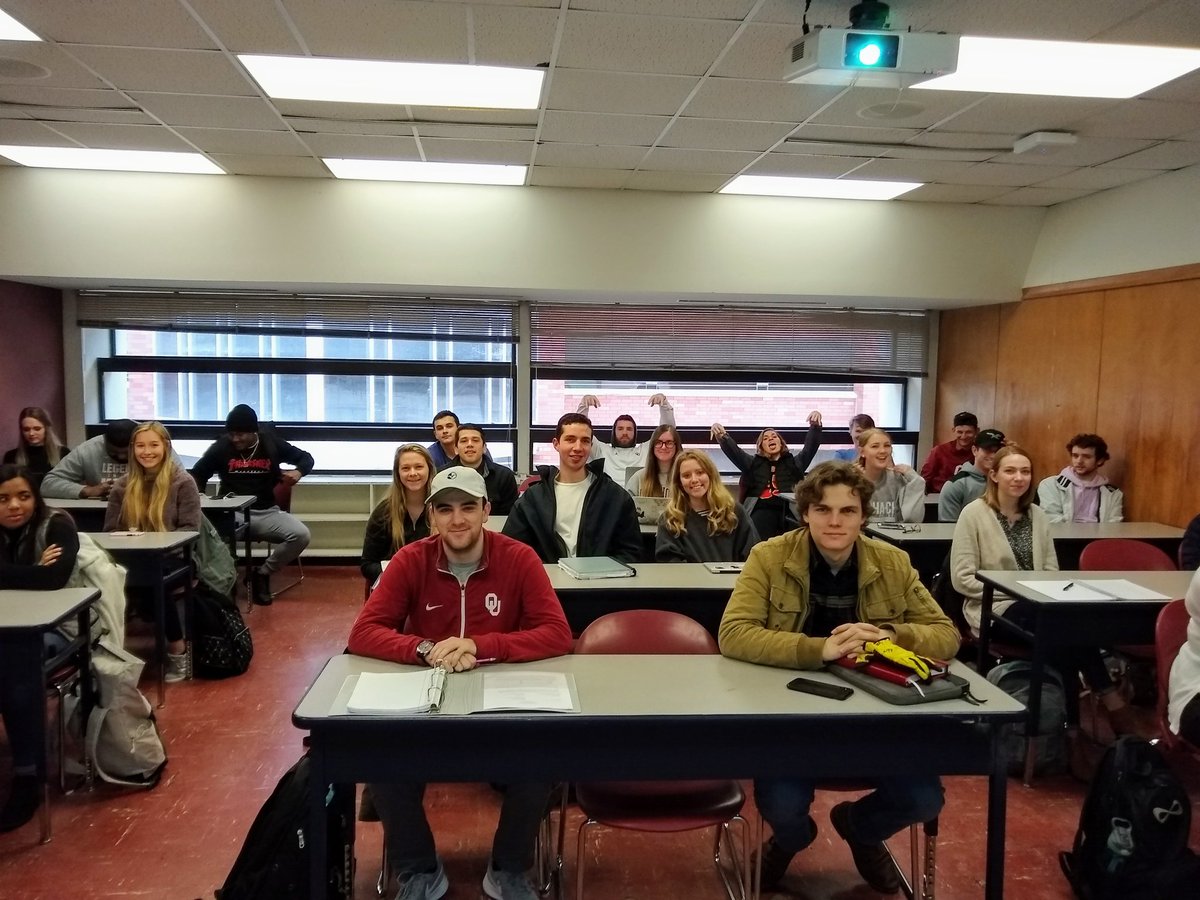 OU_CommDept's tweet photo. #oucommdept Welcome back to the first day of the spring semester 2020! Here are the students in Dr. Michael Kramer's organizational communication class ready for the first class. Dozens of communication courses start today or tomorrow. Think of all the opportunities to learn. https://t.co/1SLmDXG9gV
