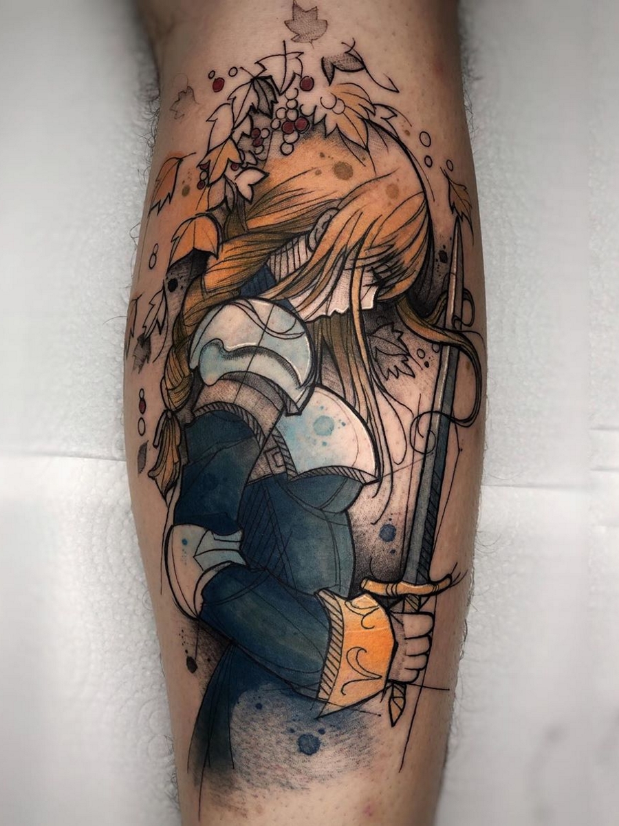 Finished up this Final Fantasy Odin on Rockys back the other night he is  one trooper thats for sure  Tattoos by Aaron Broke