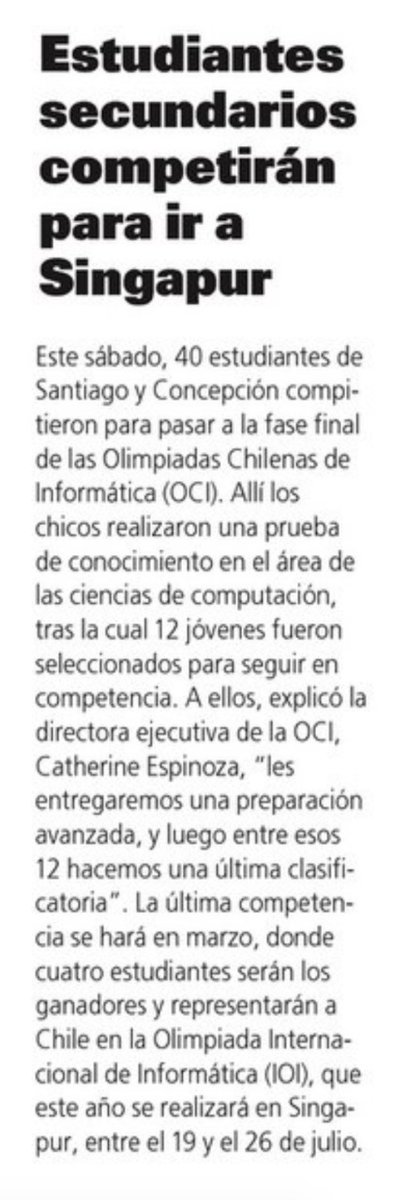 IMFDChile's tweet image. 👩💻👨💻🏆Final nacional de la @OCI_Chile: @lun destaca hoy el encuentro en el que participaron 40 estudiantes de distintas regiones del país. La competencia fue tan reñida que este año se seleccionaron a 12 jóvenes, que pasarán a la última etapa clasificatoria, de cara a Singapur.