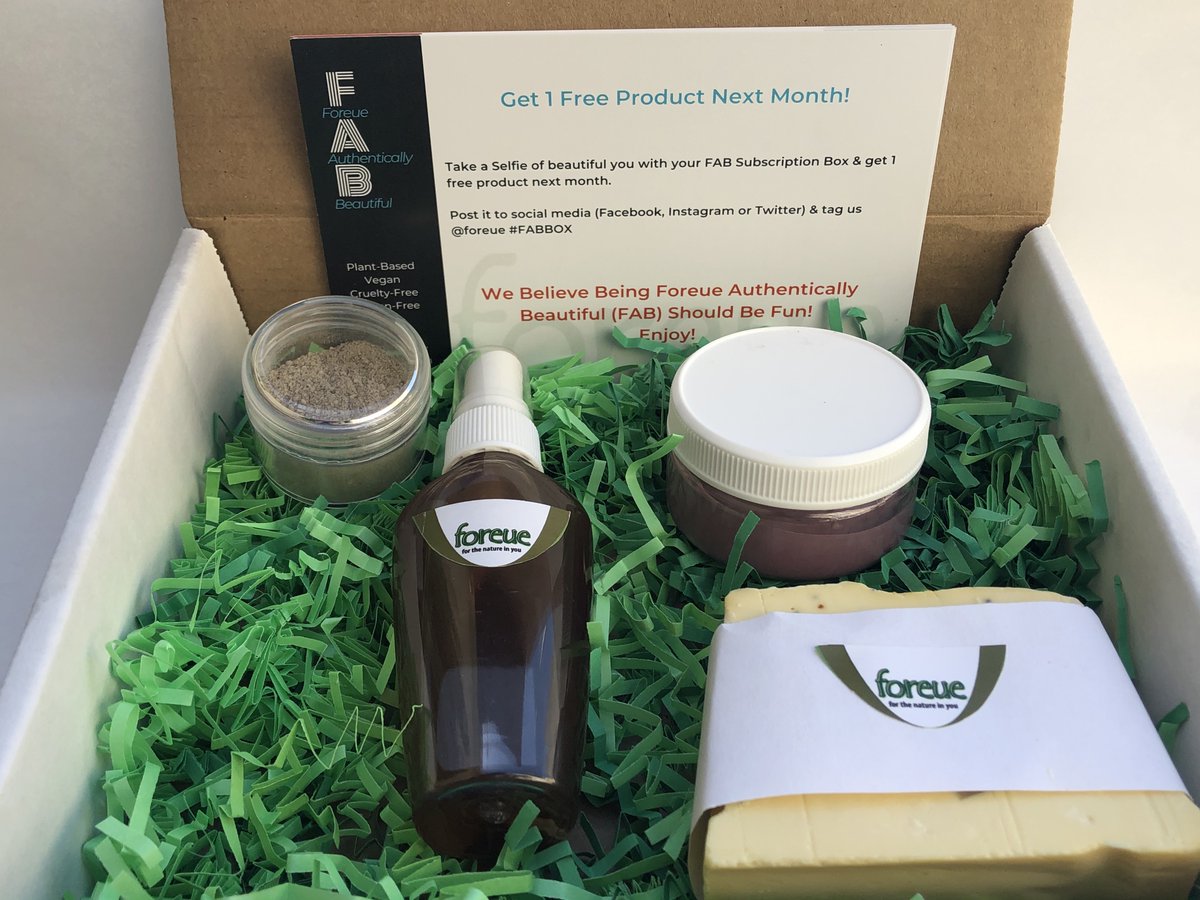 foreue's tweet photo. Six days left to order the January "Foreue" FAB Skincare Box, Always Vegan/Cruelty Free. Details:  https://t.co/WTASKMytID https://t.co/7cD4IR94Of