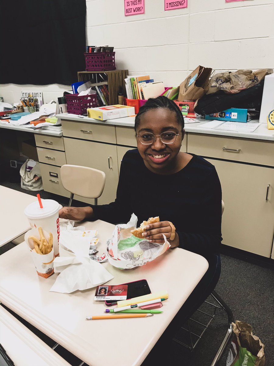 Ms_Smith_LWHS's tweet photo. Shoutout to Carmen for earning a fast food lunch today!! Students work hard when they have goals in sight. #ClassStore #Whatsonthemenu #proudtobeafirebird #lwhs #firebirdfamily #ignorethemessybackground https://t.co/B0PZP0FZx5