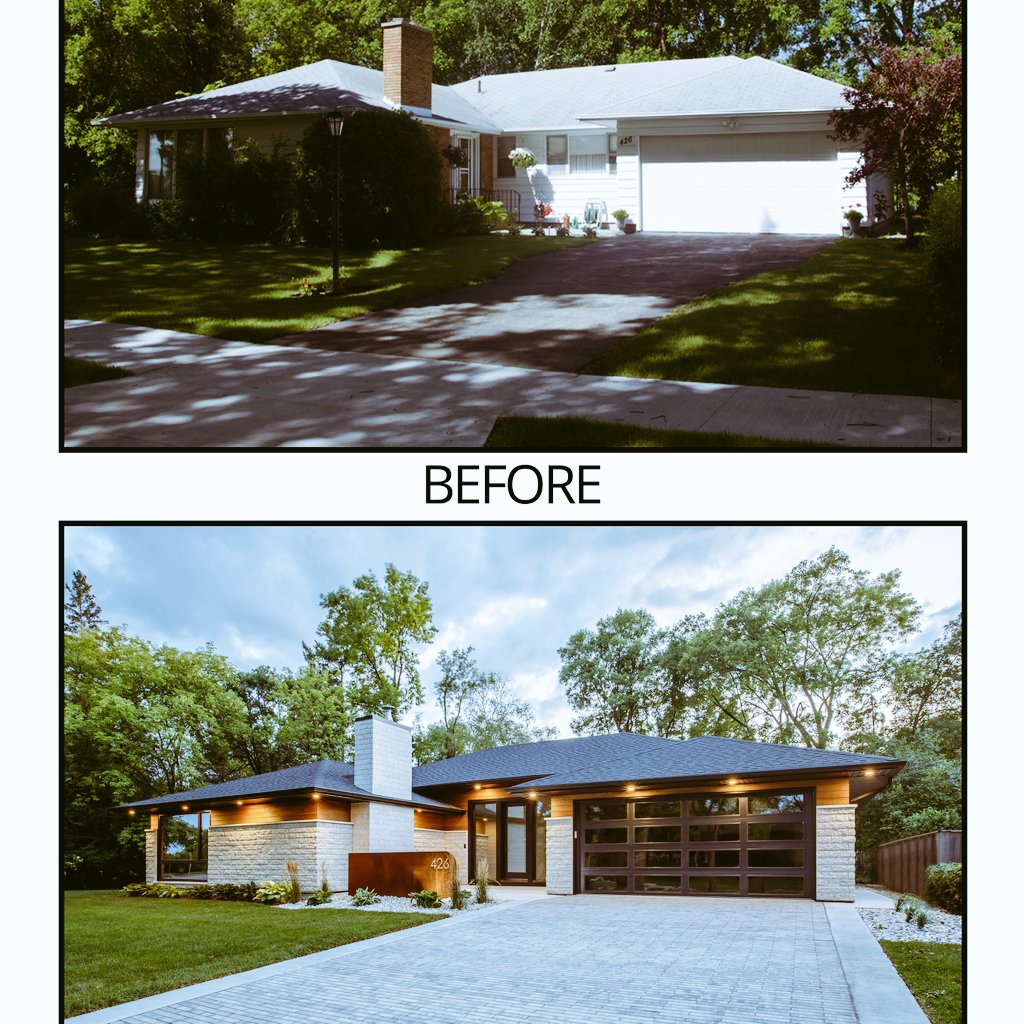 Head turning transformation.
#winnipeg #hosmerblvd #manitoba #customhome #transformation #renovations #renovators #woodsolutions #woodsiding #ash #thermallymodified #cladding #before #after #architecture #design #exteriors #modern #build #greenbuilding #fineliving #facades