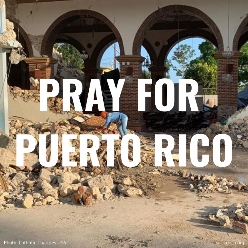 DioStPete's tweet photo. Please join us in praying for our brothers and sisters in Puerto Rico who are dealing with the devastation left by recent earthquakes. Lord, hear our prayers. #prayforpuertorico #courageouslyliving https://t.co/sw2syWfr11