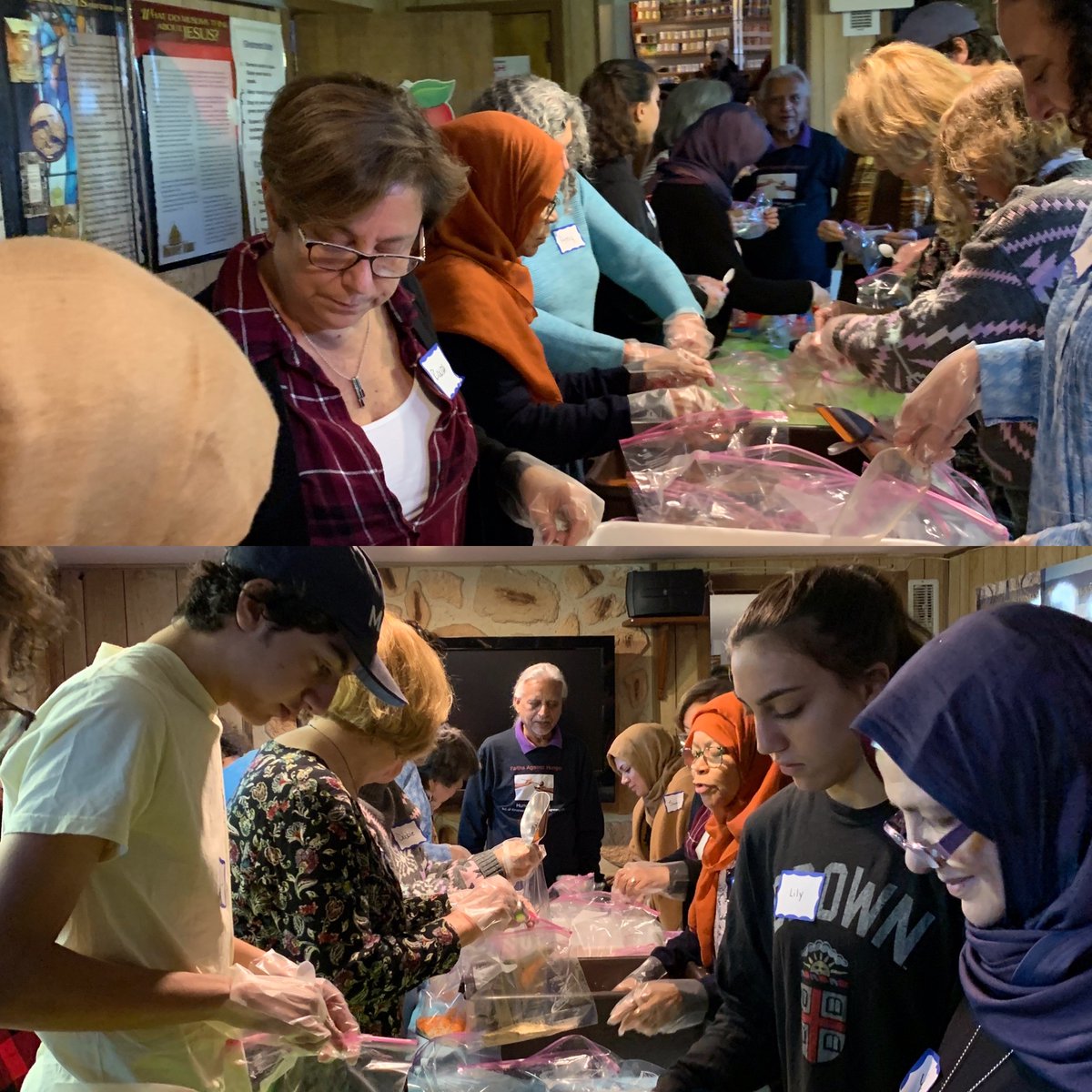 hungervan's tweet photo. Shout out to Suzan Murad Bucks county #SOSS chapter for Hosting to pack 2,560 meals  for #Seniors Thanks to all #Jewish and #Muslim #Volunteers ❤️ #HungerVan https://t.co/rxLiNSlsMt