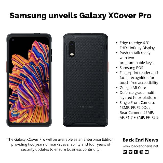 marletds's tweet image. The Galaxy XCover Pro is enhanced with unique partner-enabled mobility solutions for use in a wide range of business scenarios
Read more: bit.ly/2NnA7d3
@Samsung @SamsungMobile #GalaxyXCoverPro #XCoverPro