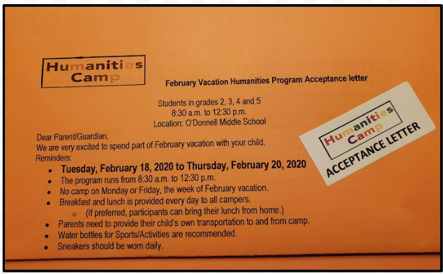 l_feeney's tweet photo. Humanities program (February Vacation) 2020
Students will begin to receive their acceptance letters over the next few days.  Spots are still available. If you would like a registration form email l_feeney@stoughtonschools.org https://t.co/hvx3FmAVYL