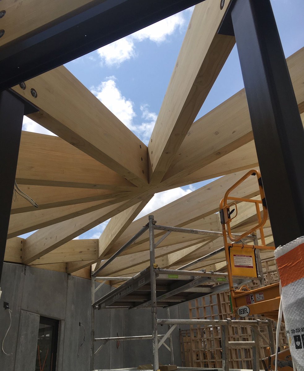 TechlamNz's tweet photo. The Hobsonville Childcare Centre is looking amazing! All the #techlamglulam components are onsite, and the team have done a great job! https://t.co/Tx9IP7zDrJ