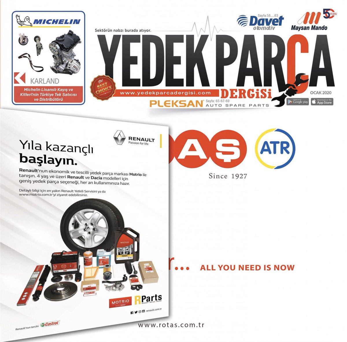 Yedek Parça Dergisi Ocak’20 Sayısı yedekparcadergisi.com #yedekparca #otomotiv #aftermarket #spareparts