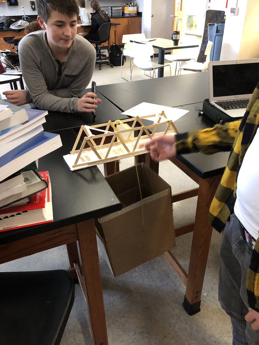 KKeriazes's tweet photo. Project choice board bridge construction testing today @GIMiddleSchool! It’s been great seeing the excitement and ownership of learning students possess about projects created and selected by them! #OAISS #GISAscience8 #STEM https://t.co/PA5CXK4NZU