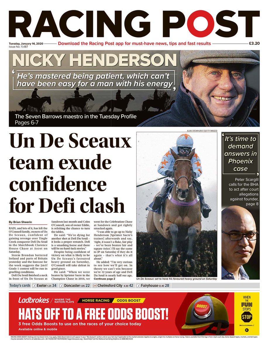 Tomorrow's Racing Post: Nicky Henderson in profile plus Peter Scargill with the Tuesday column