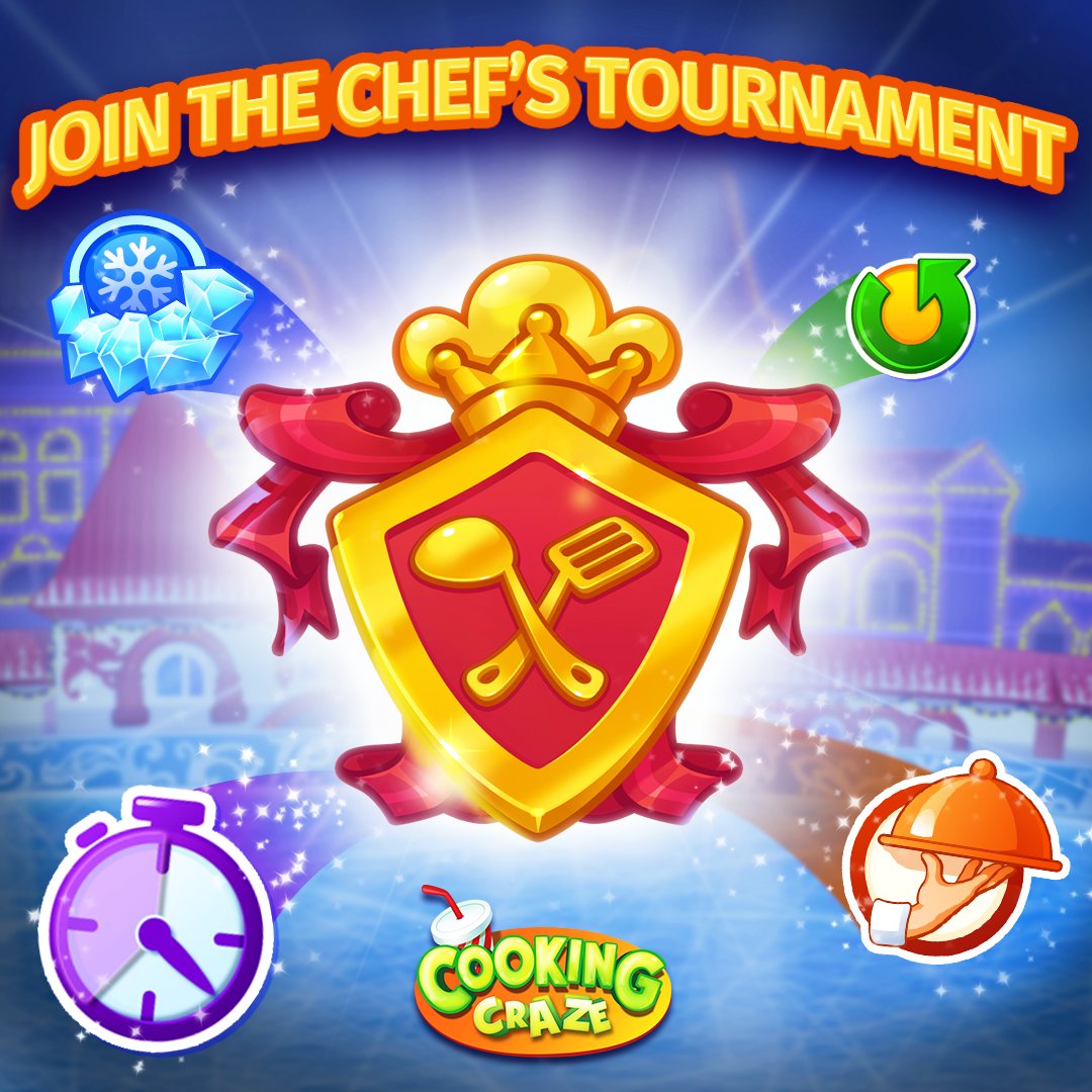 The Chef's Tournament is ON! Serve up as many dishes as you can before it ends, and win some delicious rewards! 🏆

Join the Tournament now! -- cookingcraze.onelink.me/uzFA/cb92dc54