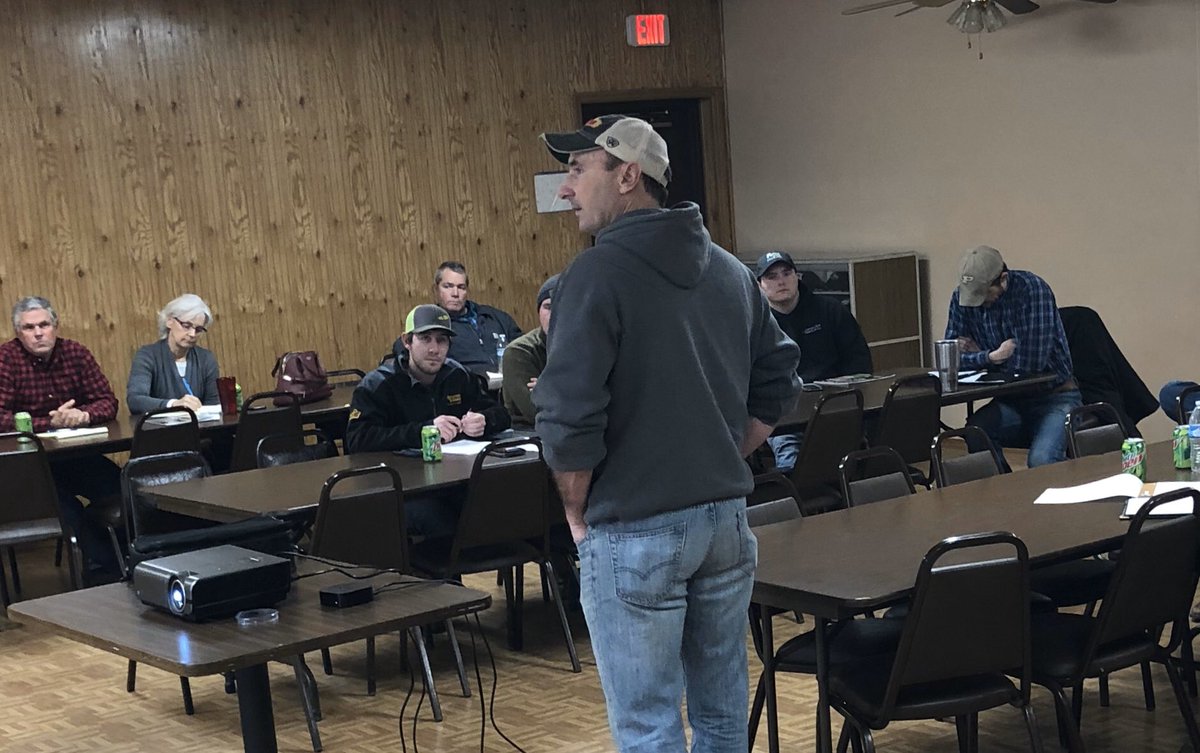 Kevin teaching farmers about high yield corn techniques in Lafayette!  #farmers #growmorecorn