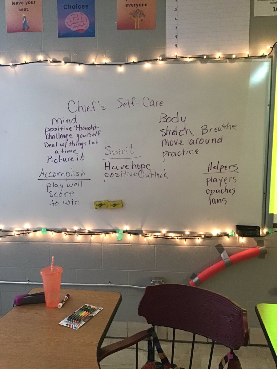 Today we talked about having a self-care plan for when we are struggling. We wrote a self-care plan for the Chiefs during their first quarter mishap! Check it out!@thisisourstory @ialeadtheway #isdstrong
